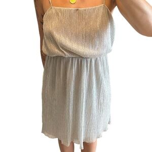 Silver Spaghetti Strap Zara Dress Above Knee High Size small